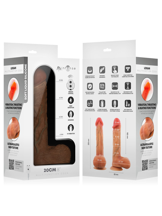 MR INTENSE LOGAN DILDO VIBRADOR SILICONA CON EFECTO CALOR Y CONTROL REMOTO 20 CM O 41 CM
