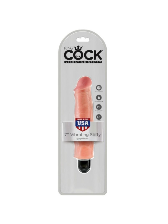 VIBRADOR REALISTICO STIFFY 17.8 CM MULTIVELOCIDAD DE LA MARCA KING COCK