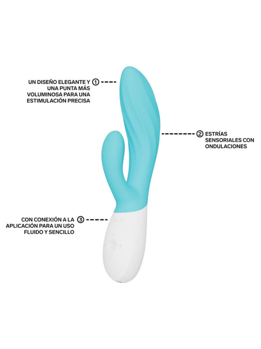 LELO INA TWIST VIBRADOR RABBIT PUNTO G Y CLITORIS TURQUESA