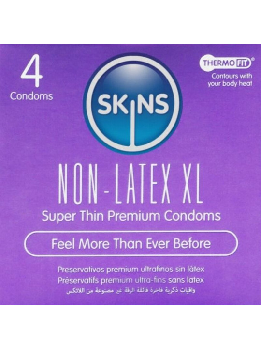 SKINS PRESERVATIVOS SIN LATEX XL PACK 4