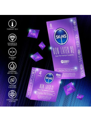 SKINS PRESERVATIVOS SIN LATEX XL PACK 8