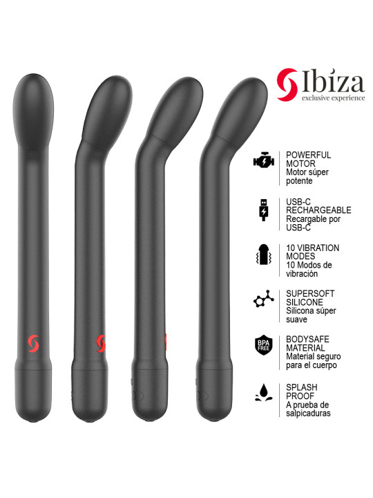 IBIZA VIBRADOR DE PUNTO G CON VIBRACION NEGRO