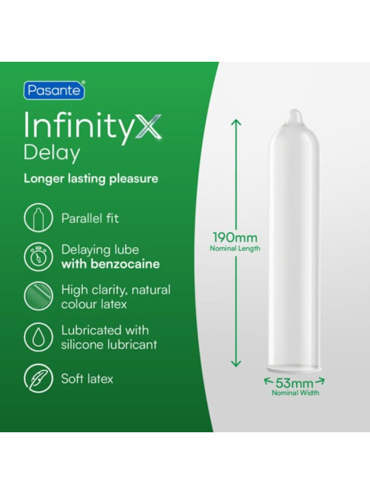 PASANTE DELAY INFINITY PRESERVATIVOS RETARDANTES 12 UNIDADES